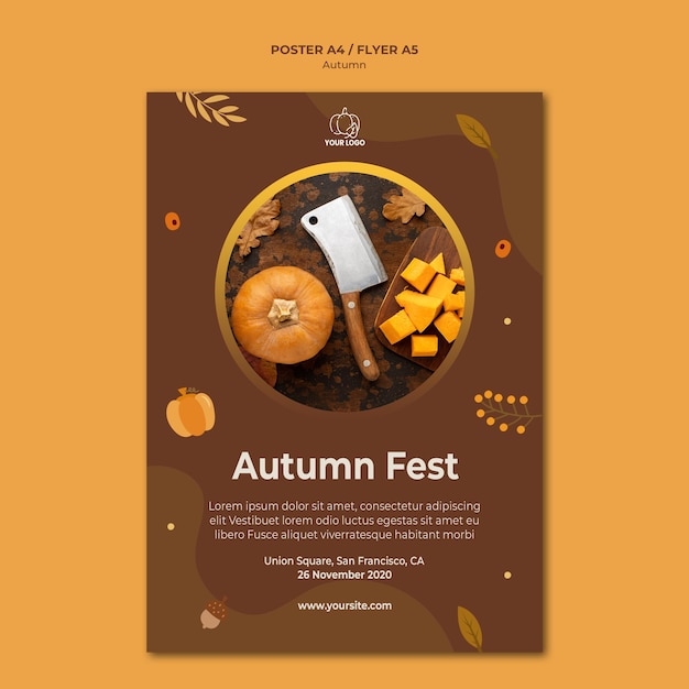 PSD poster herfst fest sjabloon