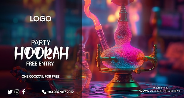 PSD a poster for a hookah brand called the city of dubai.