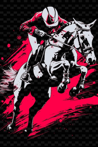 A poster of a horse and rider with the words  the horse race  on it