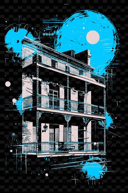 A poster for a house that has a full moon on it