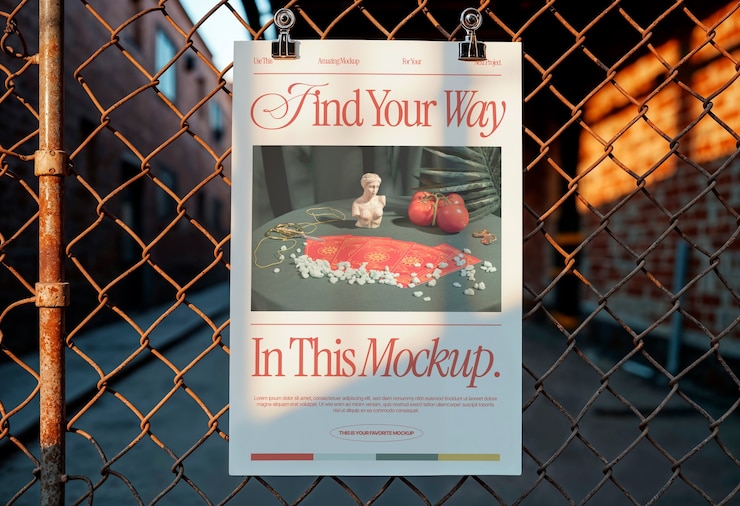 PSD poster industrial aesthetic outdoor