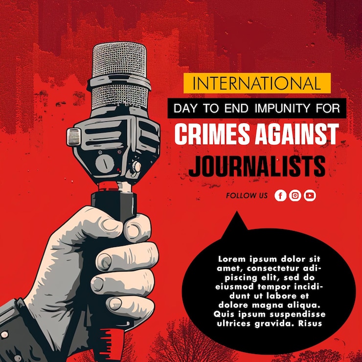 PSD a poster for international day to end impunity for crimes against journalists with press day image