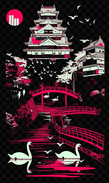 PSD a poster for a japanese temple called the dragon