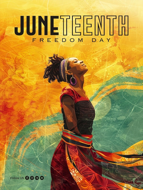 PSD a poster for juneteenth freedom day