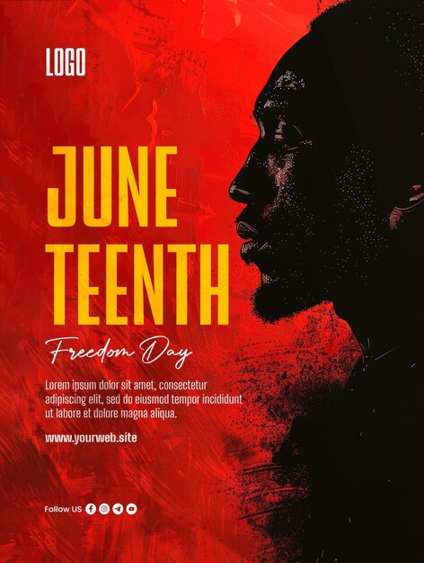 PSD a poster for juneteenth freedom day