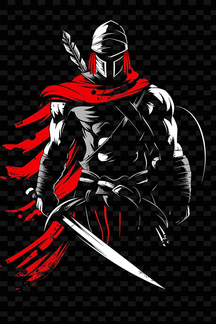 PSD a poster of a knight with a sword and a sword