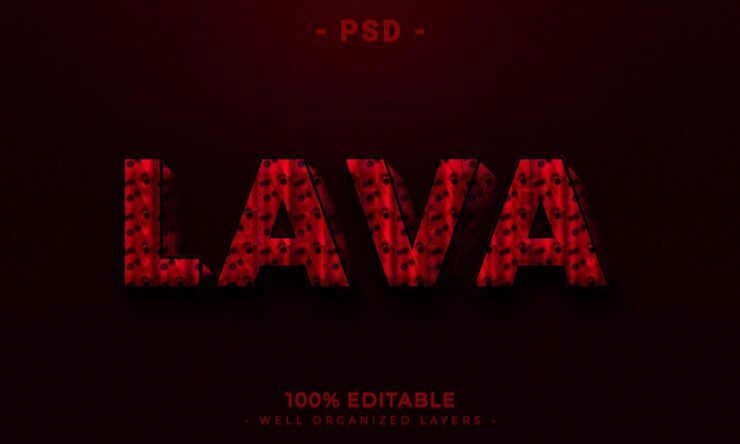 PSD a poster for a lago printed on a dark background
