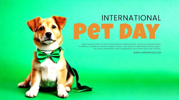 Poster leuke hond met groene stropdas op kleur achtergrond st. patrick's day viering