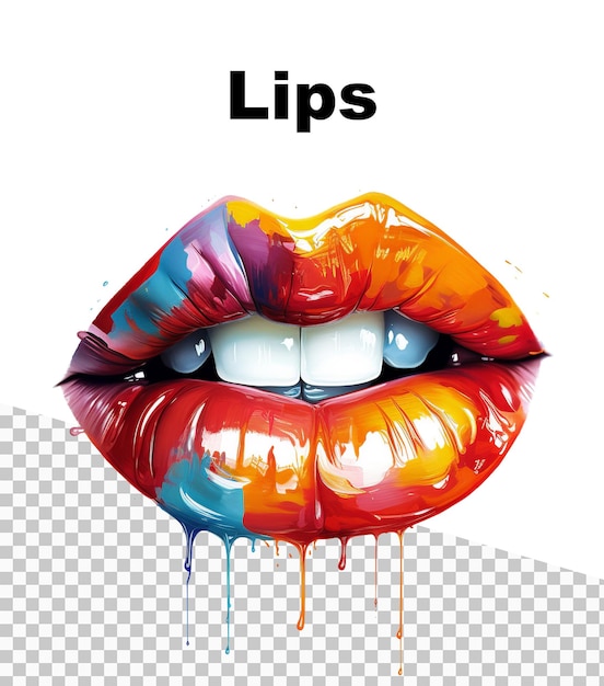 PSD a poster of lips with the words lips on it