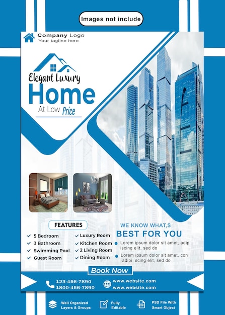 a poster for luxury hotel rooms and the best social media flyer for marketing