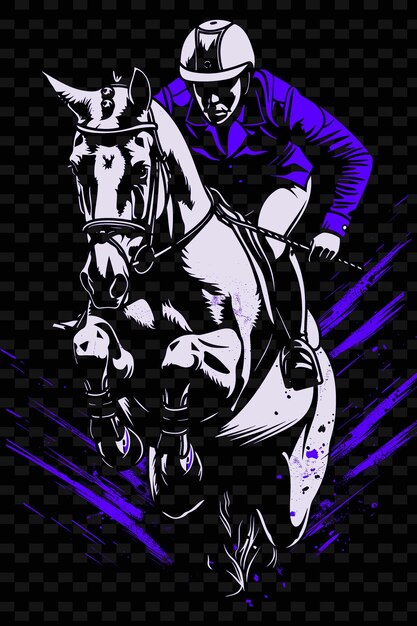 PSD a poster of a man on a horse with a purple mask on it