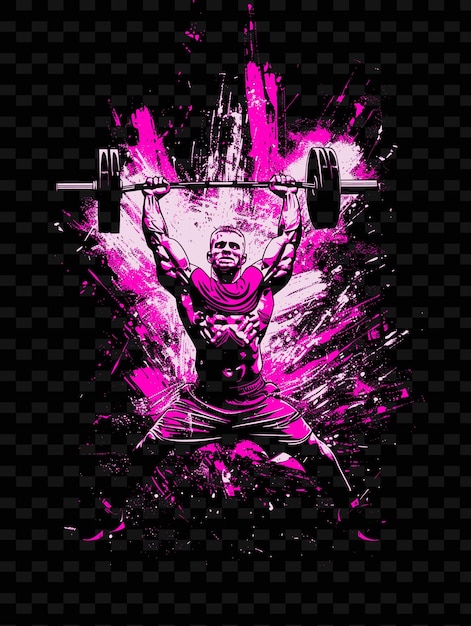 A poster of a man lifting a barbell with the words  dumbbell  on it