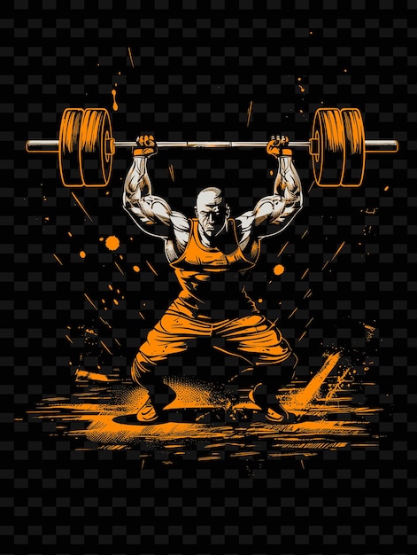 PSD a poster of a man lifting a barbell with the words  muscle  on it