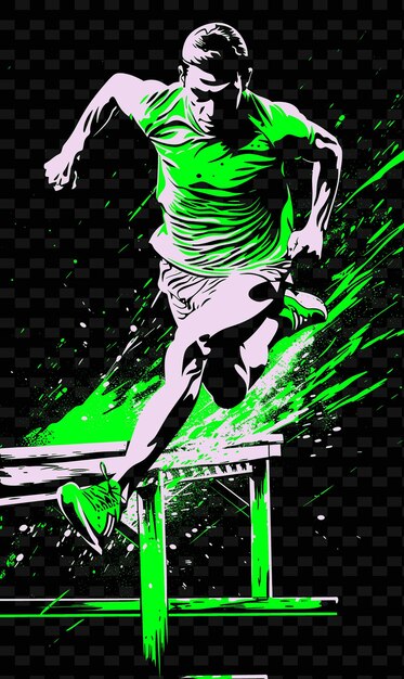 PSD a poster of a man on a skateboard with a green background