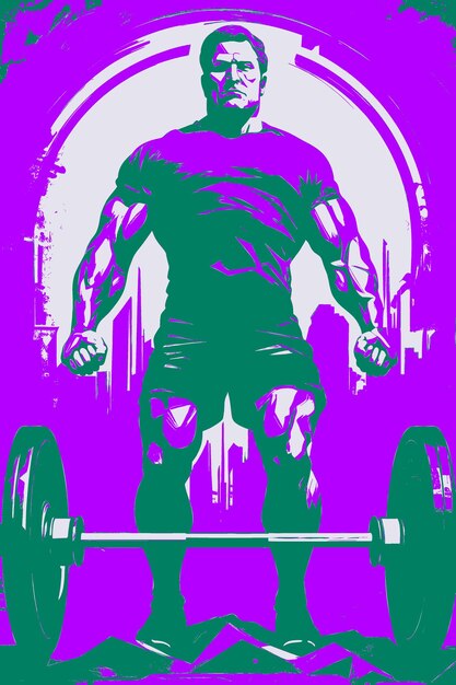 PSD a poster of a man with dumbbells that says  the back