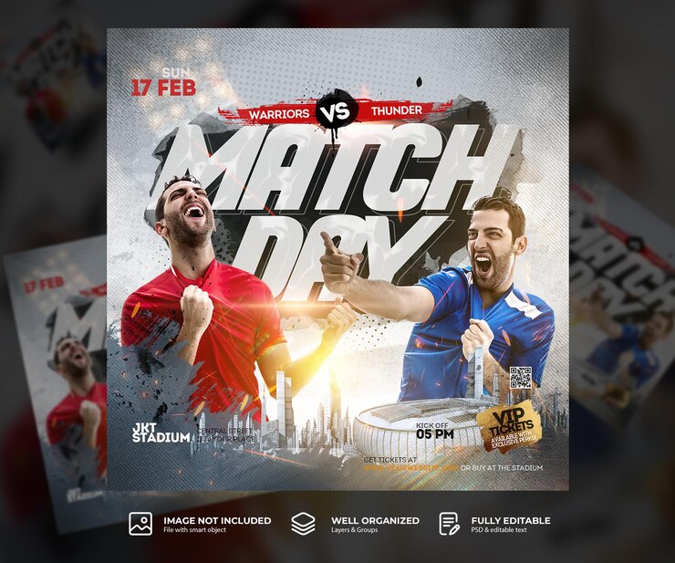 PSD a poster for match that is for match