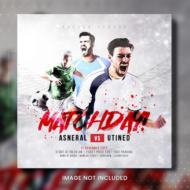 A poster for matchda asterisk vs utd is shown.