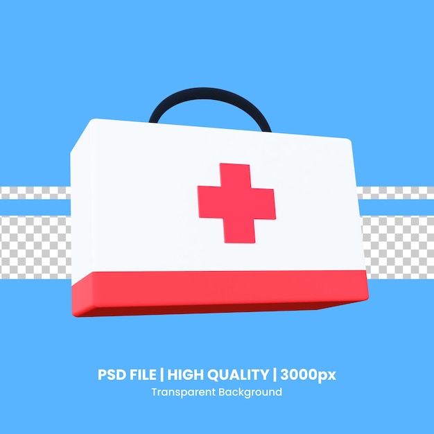 PSD a poster for a medical kit with a red cross on it.