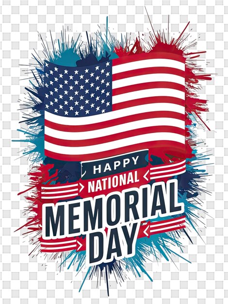 PSD a poster for memorial day with a flag and text that says national day