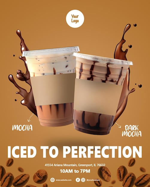 PSD poster of mocha coffee