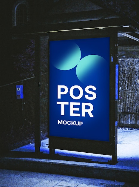 PSD poster mockup for bus stop