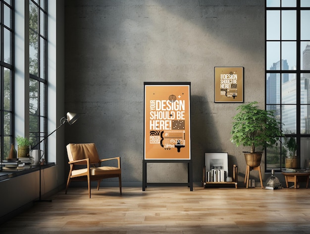 Poster Mockup Commercial Photography Interior Background