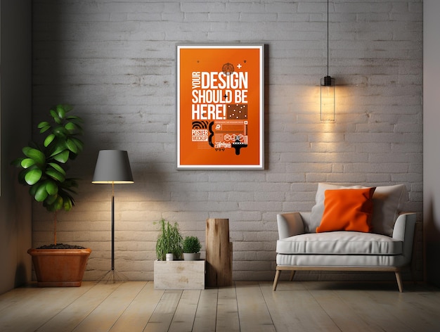 Poster Mockup Commercial Photography Interior Background