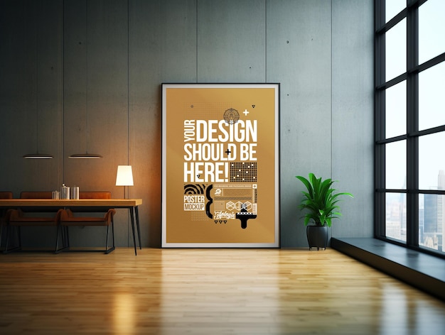 Poster Mockup Commercial Photography Interior Background