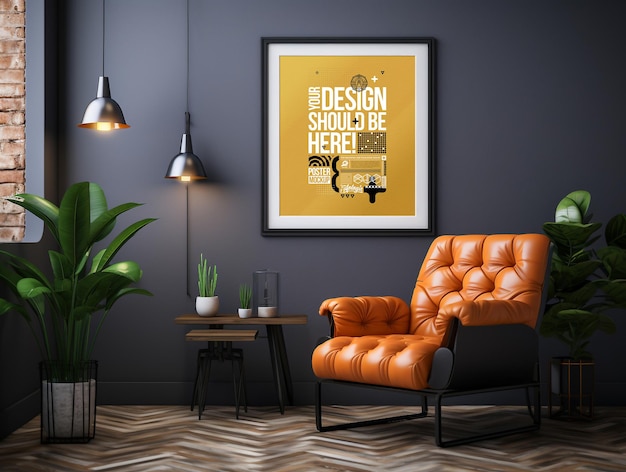 Poster Mockup Commercial Photography Interior Background