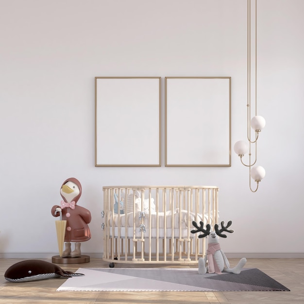 poster mockup in cute nursery room