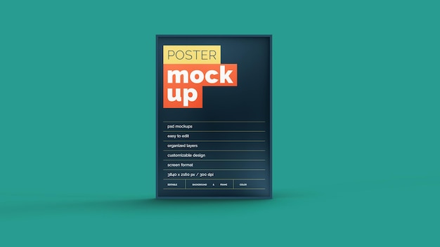 Poster mockup design isolated