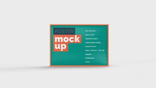 Poster mockup design isolated