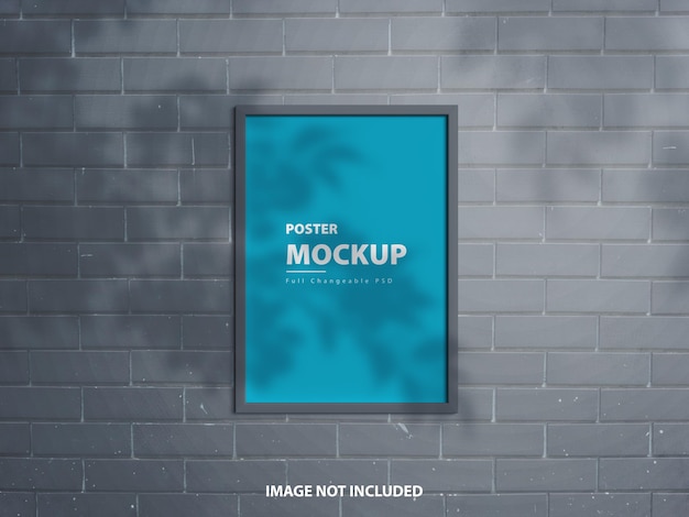 Design mockup poster con ombra vegetale