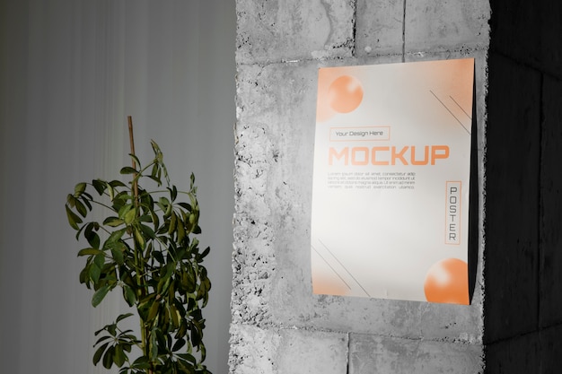 PSD mockup di poster in una scena elegante