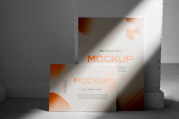 PSD mockup di poster in una scena elegante