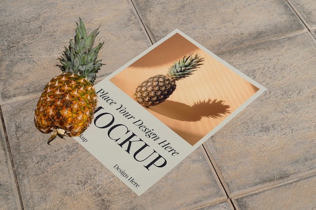 poster mockup on the floor with brazilian fruit