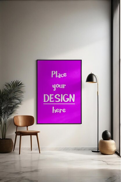 Poster mockup frame met marmeren vloer