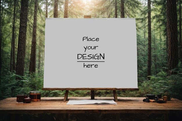 PSD poster mockup-frames met bosthema psd