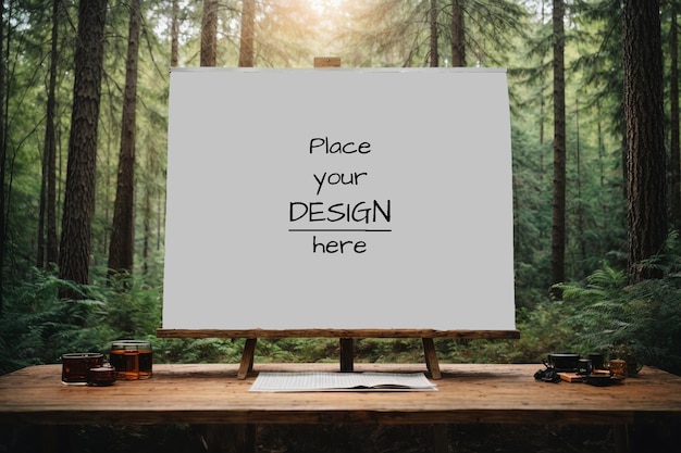 PSD poster mockup frames with forest theme psd