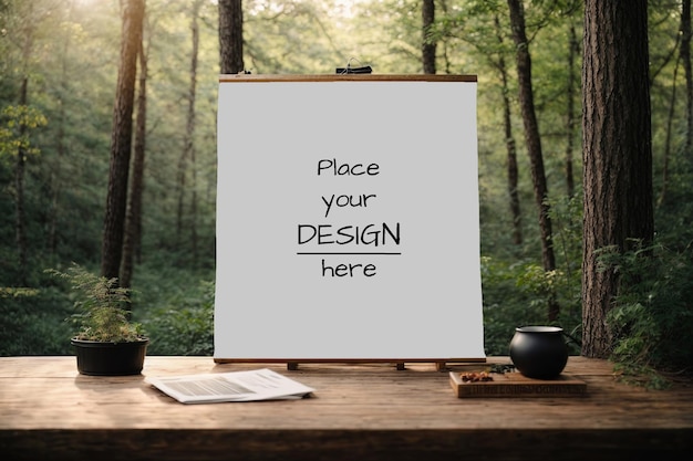 PSD poster mockup frames with forest theme psd