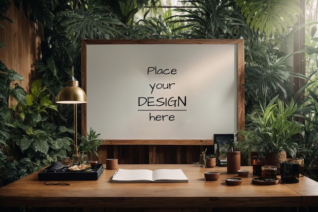 Poster mockup frames with jungle theme psd