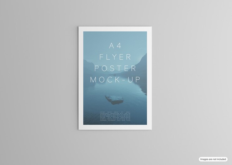 Poster Mockup geïsoleerd op grijs