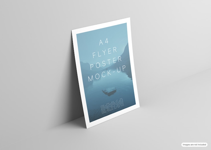 Poster Mockup geïsoleerd op grijs