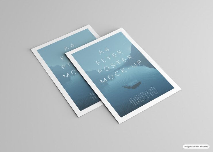 Poster Mockup geïsoleerd op grijs