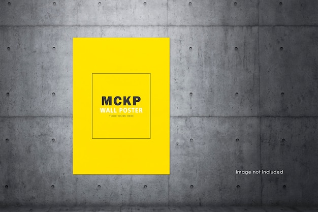 Mockup di poster sul muro grigio