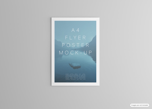 Poster mockup isolated on grey