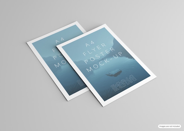 Poster mockup isolated on grey