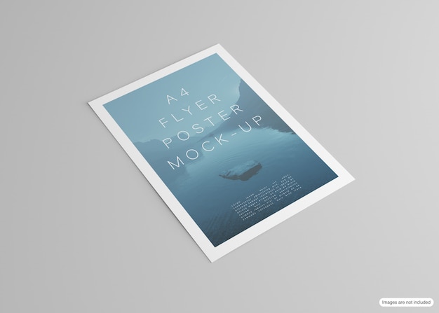 Poster mockup isolated on grey