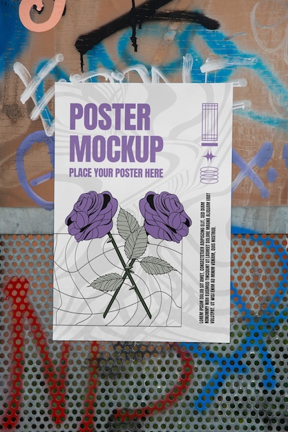 Poster mockup op de muur