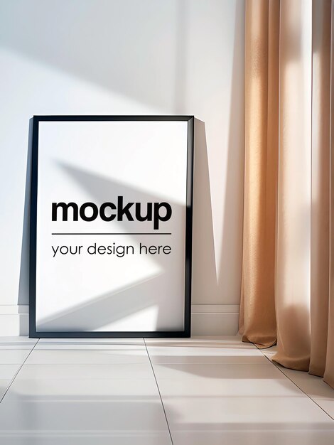 Poster Mockup PSD Template Framed Artwork Showcase 3D Interior Render Contemporary Decor